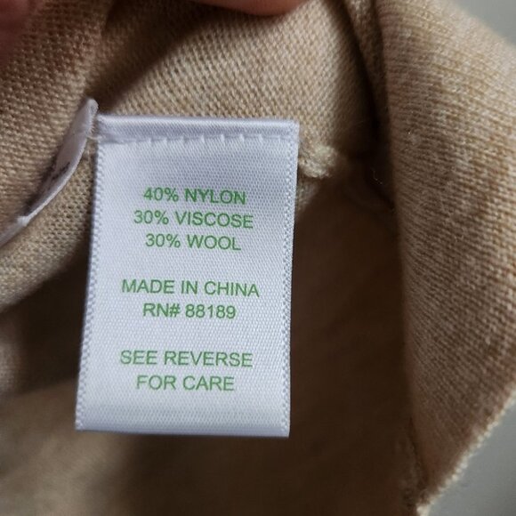 LILLY PULITZER | Wool Melody sweater Cardigan beige gold sz M - Picture 5 of 6